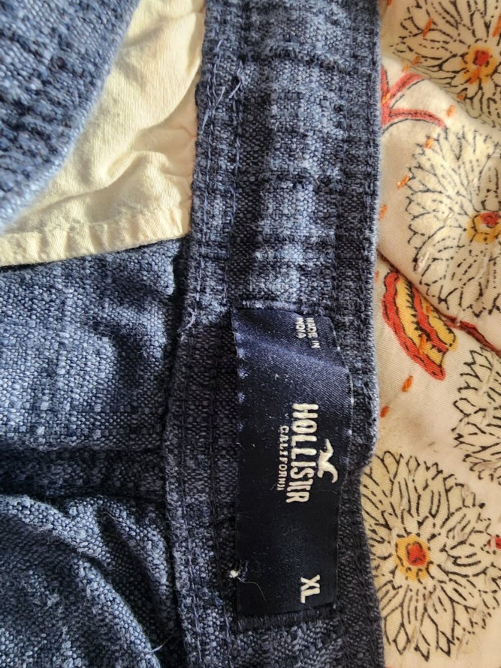 Hollister cotton-linen blend pull on shorts in navy XL - Picture 3 of 4